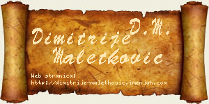 Dimitrije Maletković vizit kartica